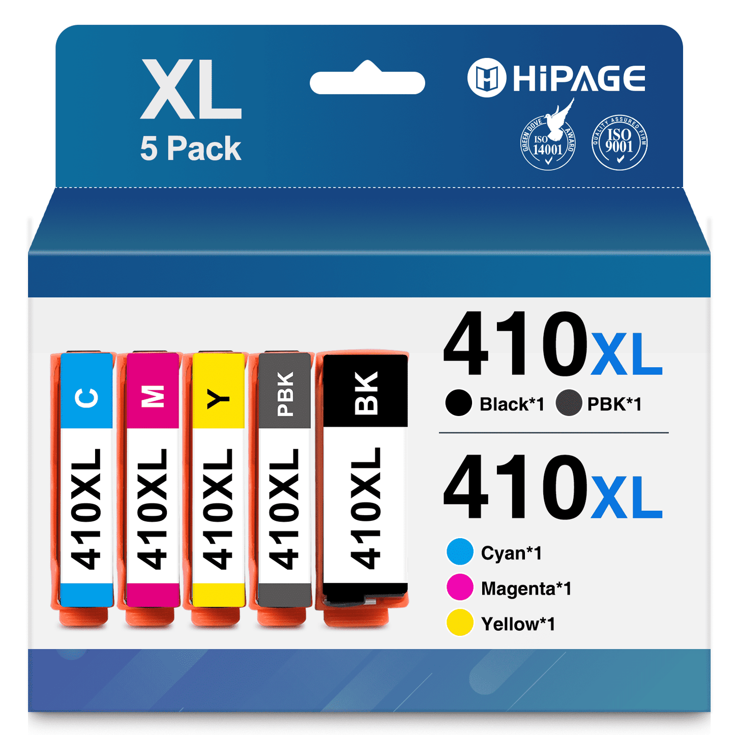 410XL Ink Cartridges for Epson 410 Ink Cartridges for Epson 410XL for Epson Expression XP-530 XP-630 XP-635 XP-640 XP-830 XP-7100 Printer (Black Photo-Black Cyan Magenta Yellow)