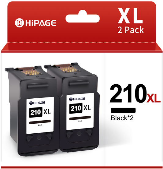 210XL Ink Cartridge for Canon 210XL Black Ink for 210 Ink for Canon PIXMA MP240 MP250 MX320 MX330 IP2700 Printer (2 Black)