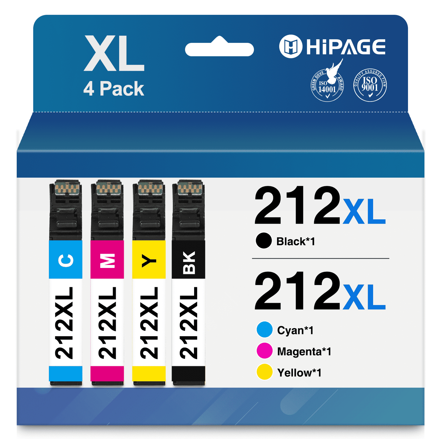 212 Ink Cartridge for Epson 212XL Ink Cartridges for Epson 212 Ink for Epson Expression XP-4100 XP-4105 WorkForce WF-2830 WF-2850 Printer (Black Cyan Magenta Yellow, 4 Pack)