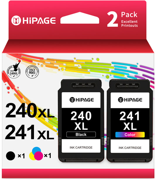 240XL Ink Cartridge for Canon 240 241 XL 240XL and 241XL PG-240XL CL-241XL Ink Cartridges for Pixma TS5120 MG3620 MG2120 MG3520 MX452 MX512 Printer(Black Tri-Color, 2-Pack)