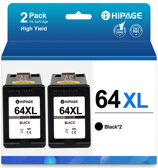 64xl Ink for HP 64 Ink Cartridges for 64 Ink for HP ENVY Photo 7855 7155 6255 6220 6230 7120 Printer (Black, 2 Pack)
