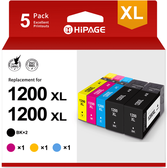 PGI 1200XL Ink Cartridge for Canon PGI-1200XL for Canon PGI-1200 XL for MB2320 MB2020 MB2720 Printer (Black Cyan Magenta Yellow)