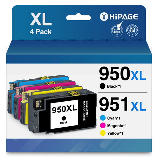 950 Ink Cartridges for HP 950 and 951 Ink Cartridges for HP 950 Ink for HP Officejet Pro 8100 8600 8610 8620 8630 8640 Printer (Black Yellow Magenta Cyan, 4 Pack)
