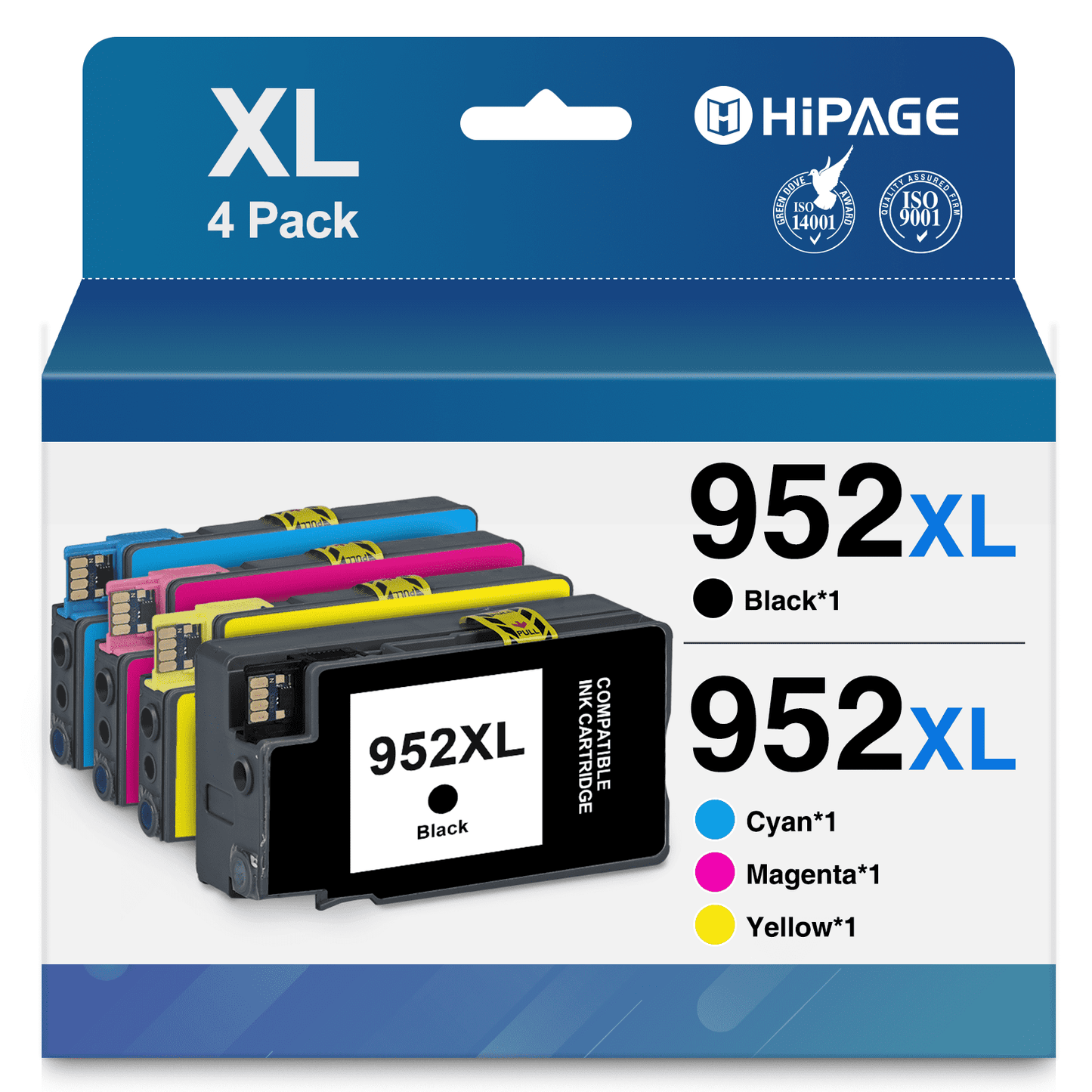 952 Ink Cartridges for HP 952XL Ink Cartridges for HP 952XL Ink for HP Officejet Pro 8710 8720 8730 8740 8745 8746 Printer (Black Cyan Magenta Yellow, 4 Pack)