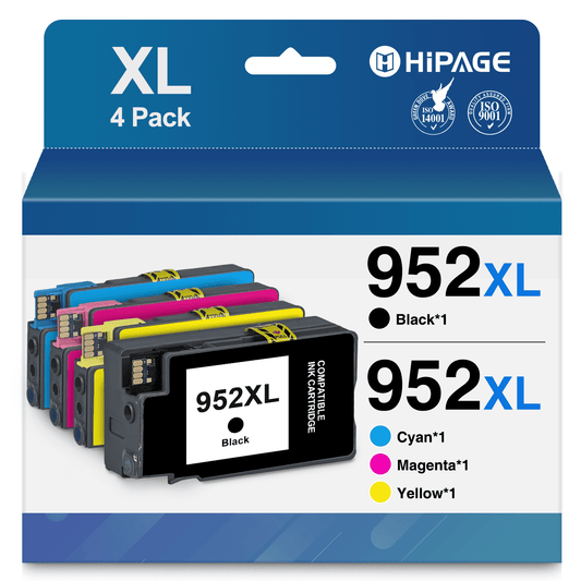 952 Ink Cartridges for HP 952XL Ink Cartridges for HP 952XL Ink for HP Officejet Pro 8710 8720 8730 8740 8745 8746 Printer (Black Cyan Magenta Yellow, 4 Pack)