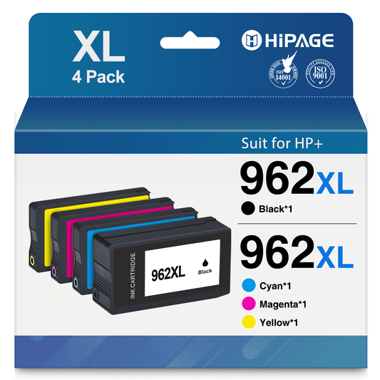 962 Ink for HP 962XL Ink Cartridges for HP 962XL Black Ink Cartridge for HP Officejet Pro 9010 9015 9016 9020 9025 Printer (Black Cyan Magenta Yellow, 4 Pack)