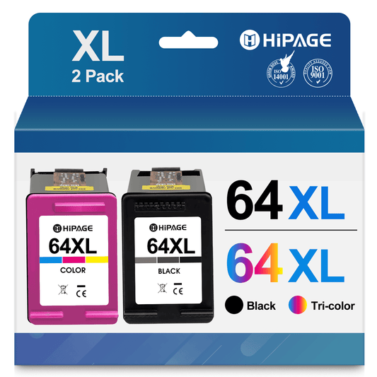64XL Ink Cartridge for HP 64XL 64 Ink Cartridges for HP Ink 64 Ink for HP Envy Photo 7855 7155 6255 7164 7830 7858 7800 6230 7120 Tango ink X Printer (1 Black, 1 Tri-Color)